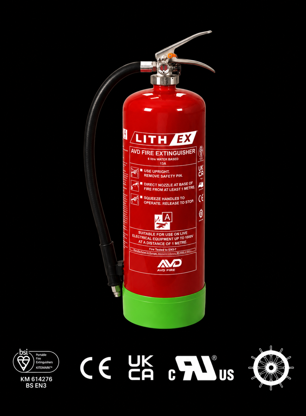 Extincteur Lith EX 9L AVD Fire – batterie lithium-ion